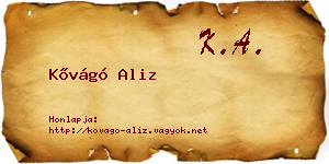 Kővágó Aliz névjegykártya